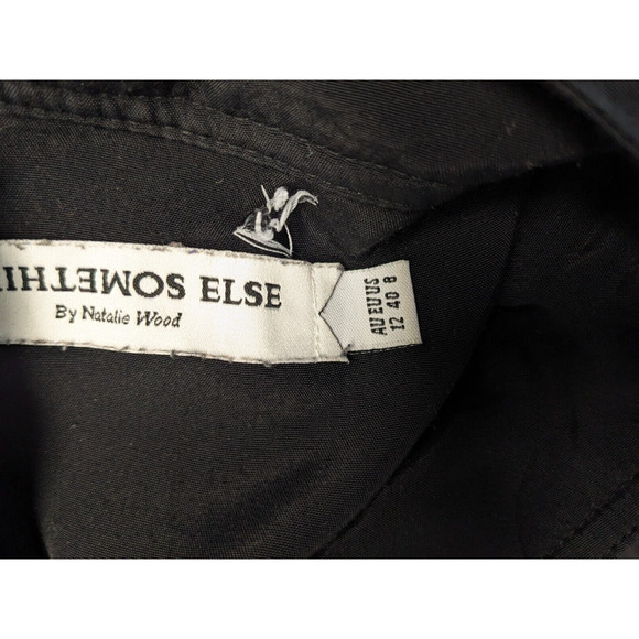Something Else by Natalie Wood Size 8 Zip Up Shacket Jacket Shirt Black Pockets - Picture 11 of 11